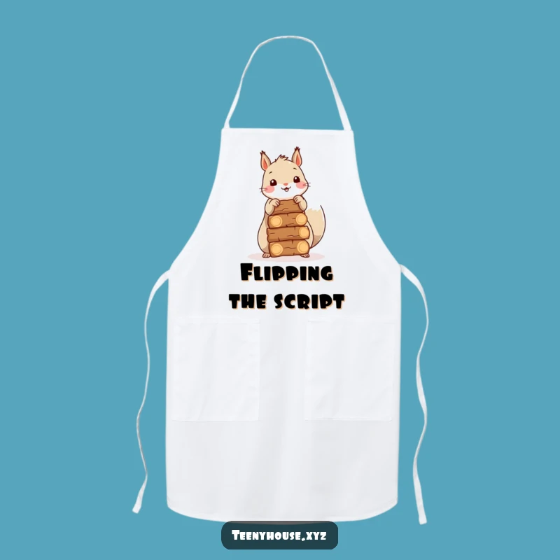 Funny Squirrel Chef Apron - Happy Firewood Stacker Kitchen Funny Gift