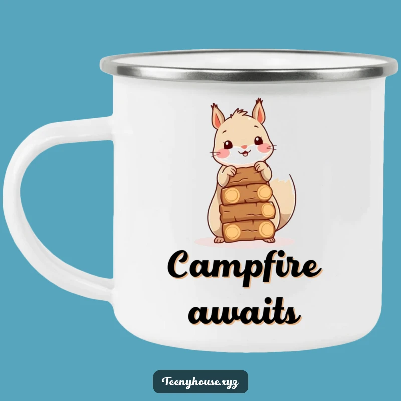 Funny Squirrel Outdoor Mug - Happy Firewood Stacker Camp Funny Gift
