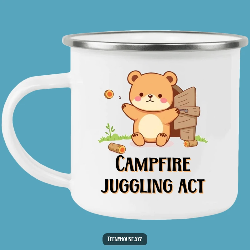 Funny Bear Camping Mug: Juggling Art - A Hilarious Outdoor Gift