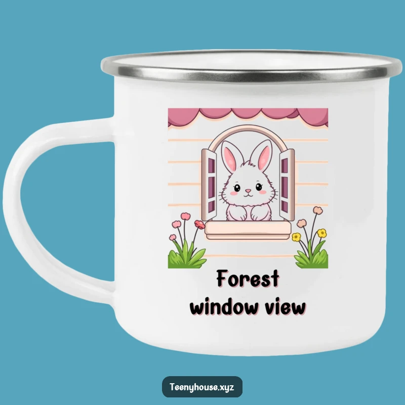 Funny Bunny Camping Mug: Peeking Rabbit Art - A Hilarious Outdoor Gift