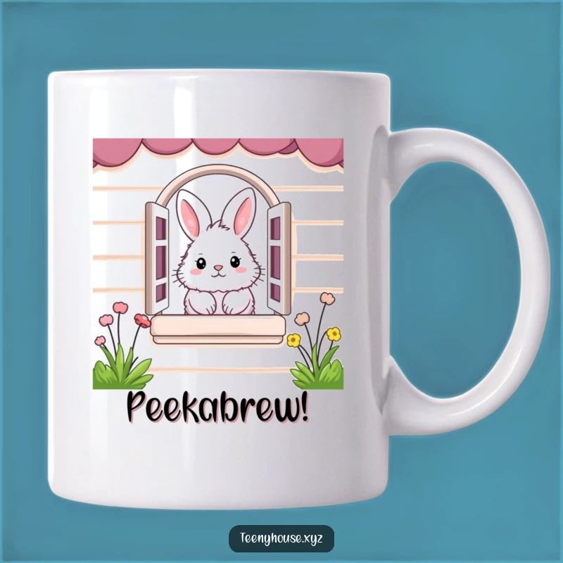 Funny Bunny Mug: Peeking Rabbit Art - A Hilarious Gift for Pet Lovers & Comedians