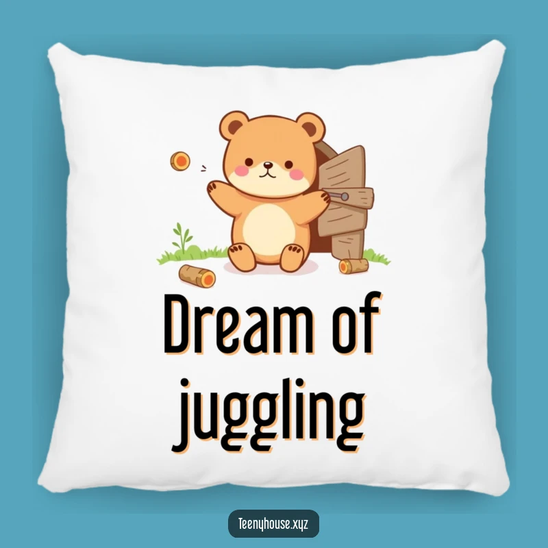 Funny Bear Pillow: Soft Juggling Comfort - A Hilarious Decorative Gift