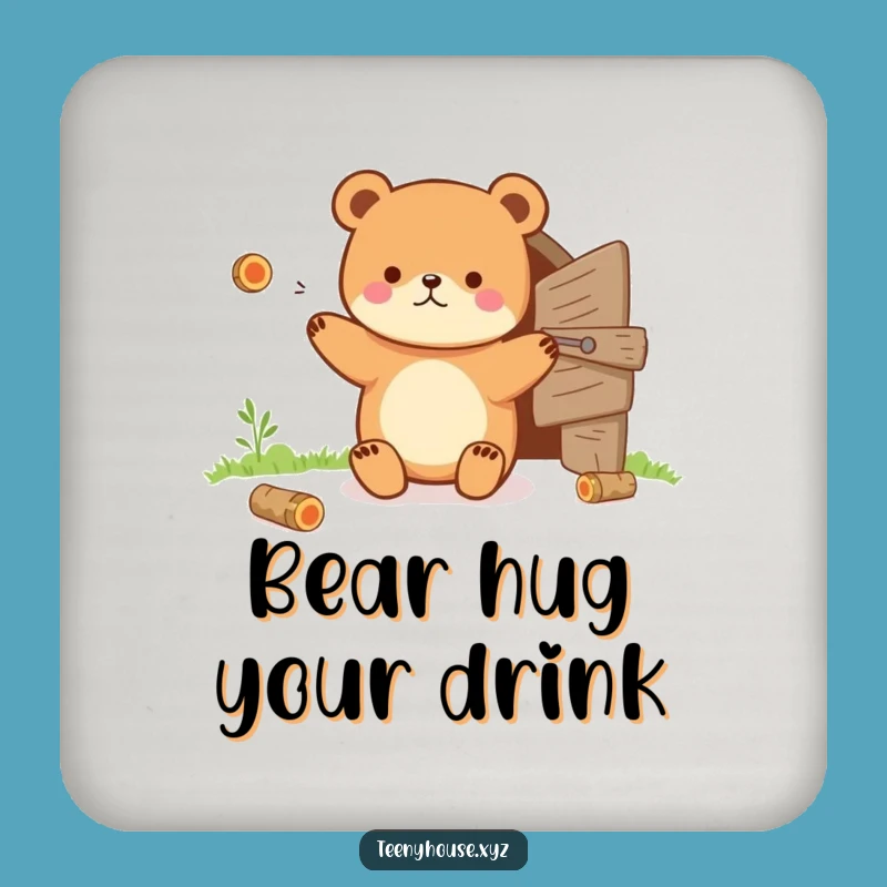 Funny Bear Coasters (Set of 4): Juggling Art - Hilarious Table Protection Gift