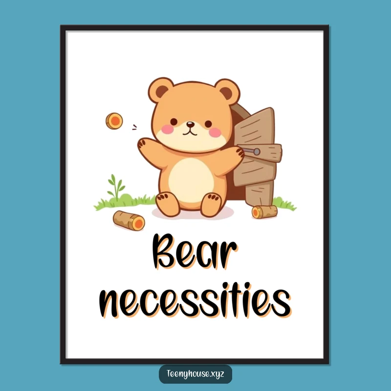 Funny Bear Poster: Juggling Act Art - Hilarious Wall Decor Gift Idea