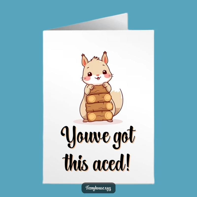 Free Printable Squirrel Congrats Card: Firewood Stacking Success - Downloadable Gift!