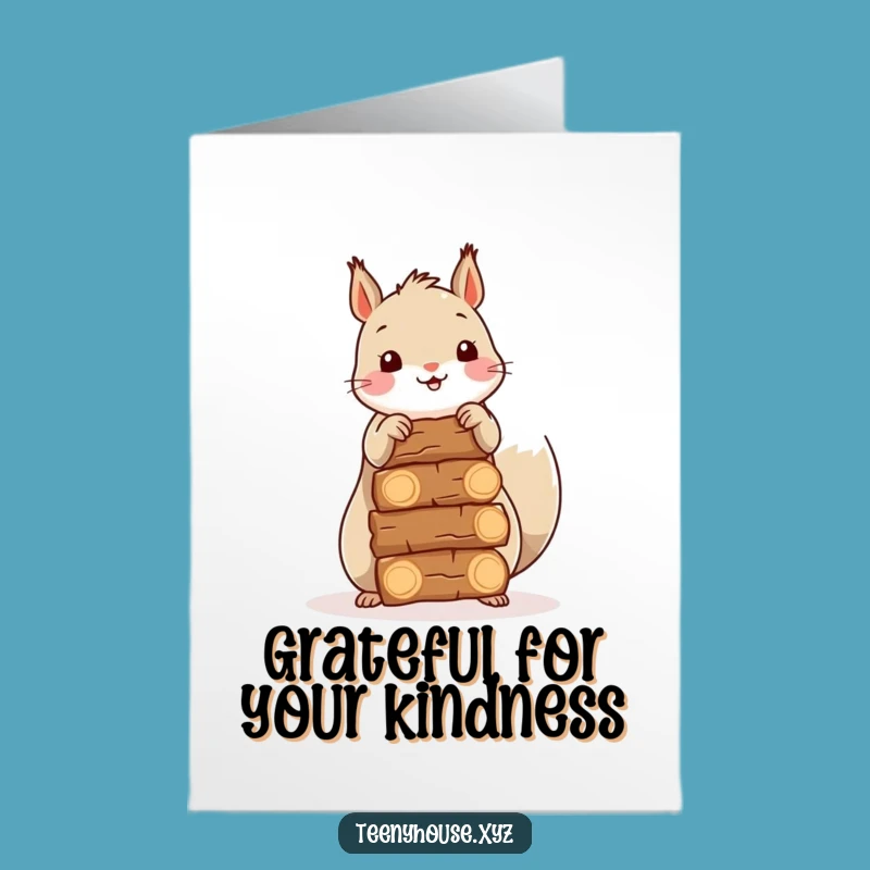 Free Printable Squirrel Thank You Card: Firewood Thanks - Downloadable Gift!