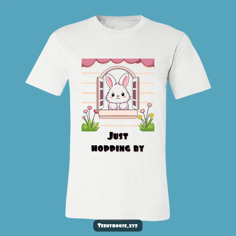 Funny Bunny T-Shirt: Peeking Rabbit Design - A Hilarious Gift for Cozy Souls