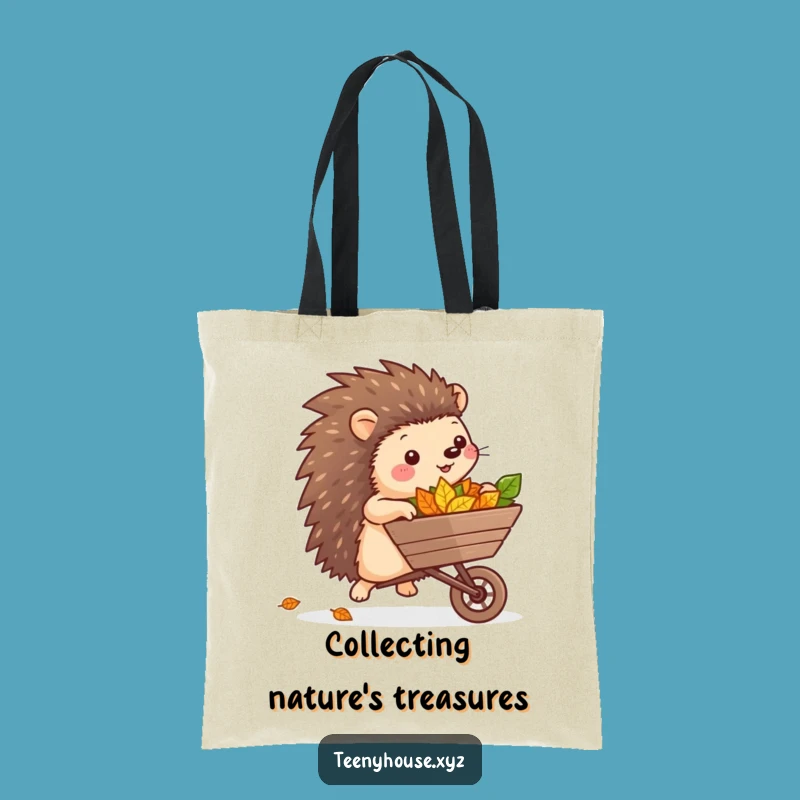 Funny Hedgehog Leaf Tote Bag - Eco-Friendly Garden Humor Accessory Funny Gift