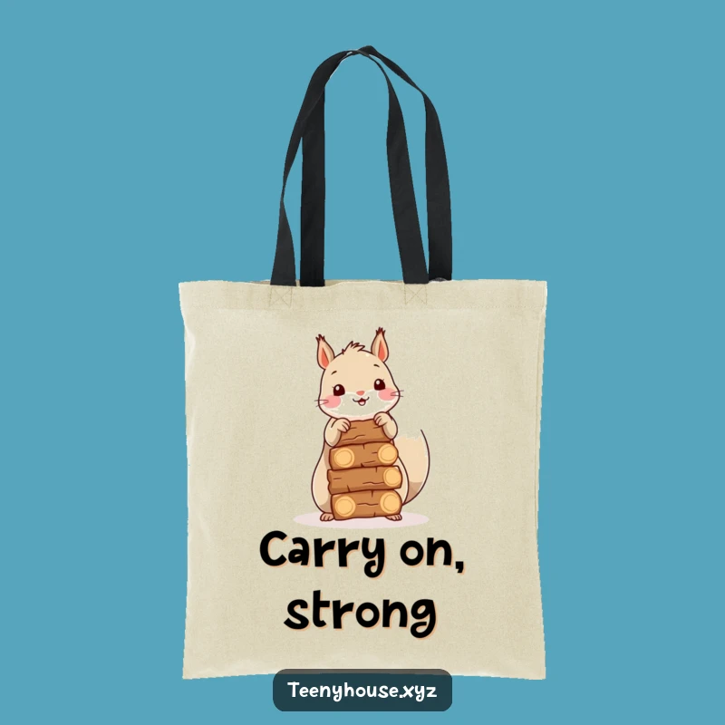 Funny Squirrel Firewood Tote Bag - Woodland Storage Humor Funny Gift